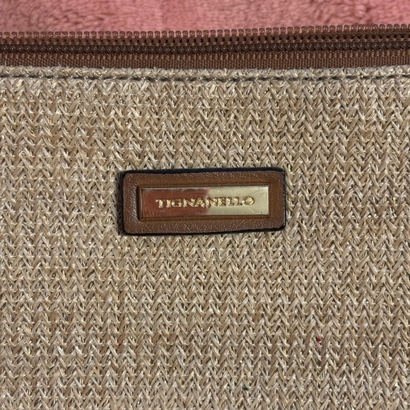 Tignanello Textured Tan and Smooth Brown Crossbody Bag - Picture 2 of 6